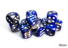 Gemini Blue-Steel/white 16mm d6 Dice Block (12 dice) - CHX26623